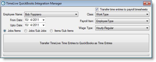 integration tool. Steps for Transfer: 1. Select [Employee Name] if you want to transfer any selected employees timesheet. Just select [All], if you want to select time entries of all employees. 2.