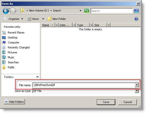 Give some best name for your exported IIF file and note down your IIF file saved location.