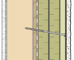 Backup Wall and Minimum Fastener Embedment The stud spacing of the exterior framed walls will govern the horizontal spacing of the strapping and fasteners, as all fasteners through exterior