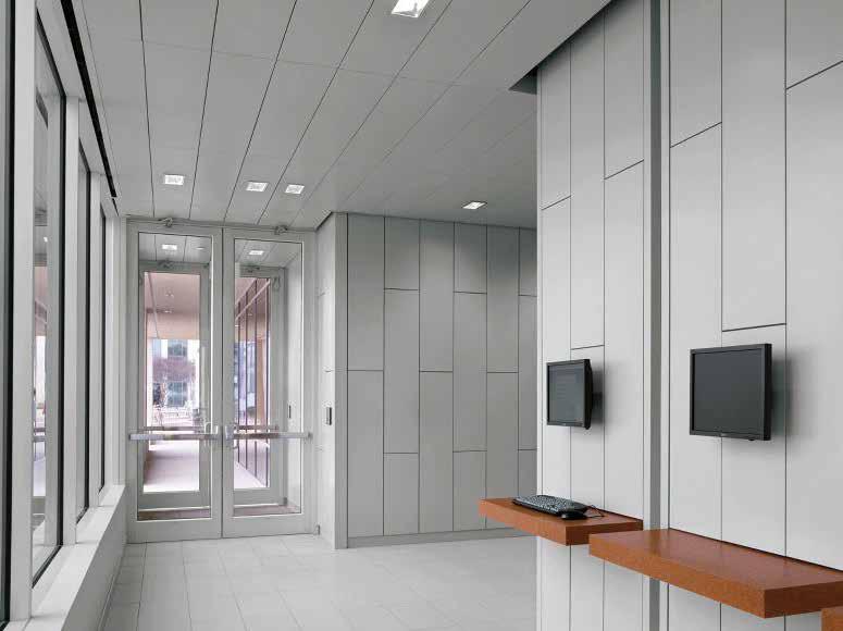 fast to install n For extensive acoustic requirements MAINTENANCE AND ENVIRONMENT Wall claddings by Armstrong are highly attractive interiordesign elements.