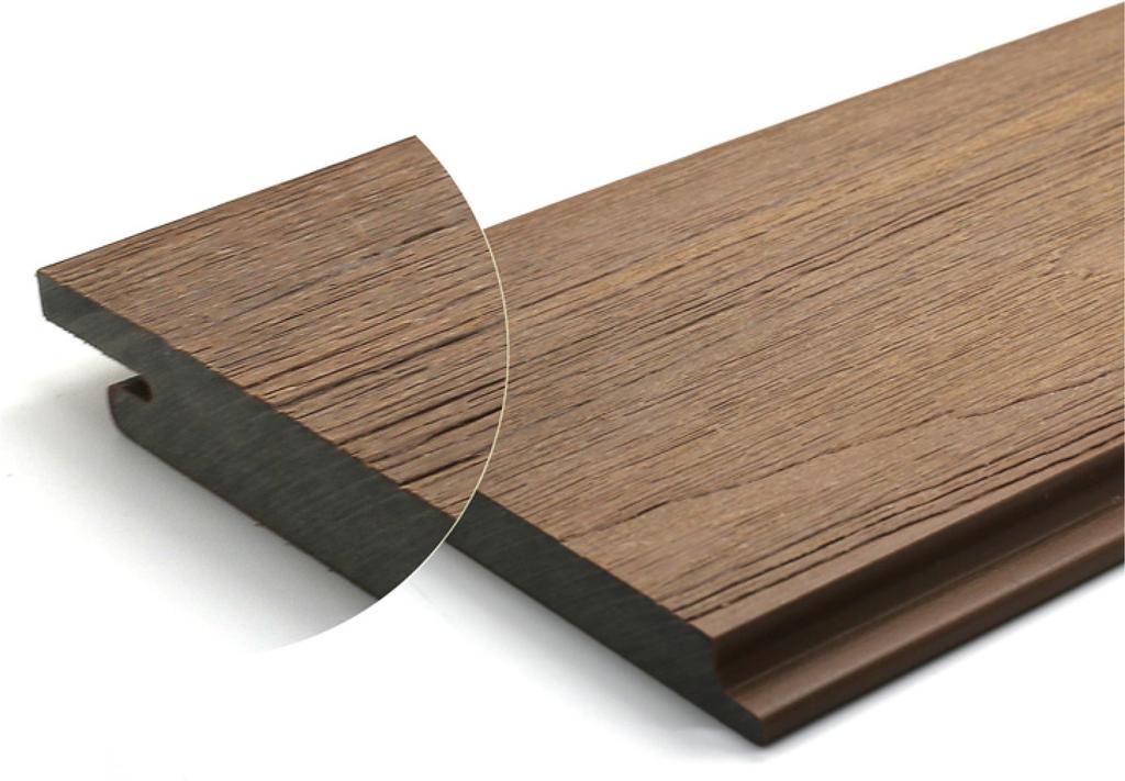 CLADDING ADVANCED CAPPED COMPOSITE MATERIAL is capped composite wood material, which has a strong & durable polymer shield wrapped the core 360 degree.