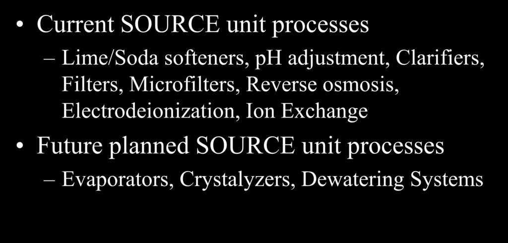 Microfilters, Reverse osmosis, Electrodeionization, Ion Exchange