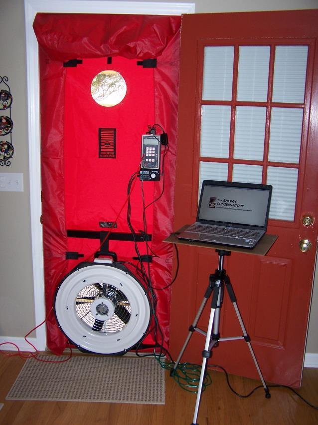 Verification and Testing Blower Door Testing Used to determine the overall leakage through all surfaces to the exterior of the thermal envelope.