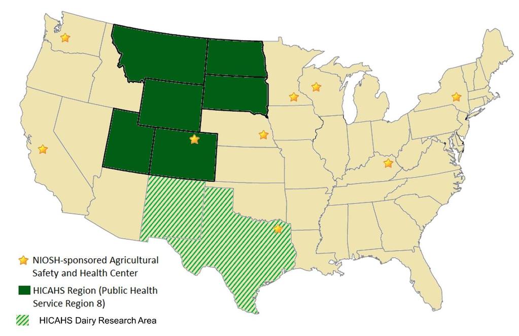USDA Farm Data for the HICAHS Region The six-state HICAHS region includes Colorado, Montana, North Dakota, South Dakota, Utah, and Wyoming.