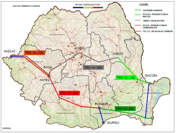 Southern Gas Corridor: Projects TRA-N-358, 362, 139, 384, 126 Projects Promoter: TRANSGAZ Projects proposed envisage building of pipeline sections and new compressor stations, and are aimed at: