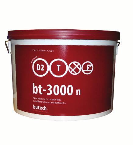 Technical Sheet bt-3000 n bt-3000 n is a type D2 dispersion adhesive, as per EN 12004, for laying all kinds of ceramic tiles on indoor walls.