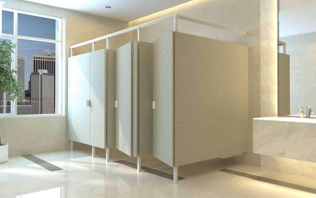 next GENERATION of PARTITIONS Eclipse Partitions Color: Gravel, Texture: Orange Peel Configuration: Floor Mounted Overhead Braced, Height: 62 Standard Panels & Doors ECLIPSE PARTITIONS Combining