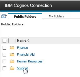 Navigating in IBM Cognos