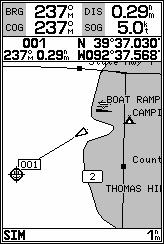Two basic map operating modes, position mode and cursor mode, determine what cartography is shown on the map display.
