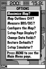 3 MAP PAGE Map Page Options The GPSMAP 175 map page is designed to be a flexible tool that can be custom-tailored to your exact navigation needs.
