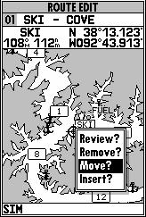 8 ROUTES Reviewing & Editing Routes On Map Once a route has been created on the map (and the Q key has been pressed to finish), the map display will automatically enter the route review mode.