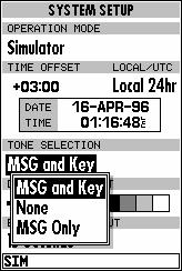 SETUP MENUS System Setup and System Setup Options 9 Local/UTC lets you choose to display the date and time in UTC (Greenwich Mean Time) time or local time offset from UTC time.