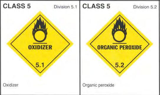 Class 5: Oxidizing substances and organic peroxides Class 5.