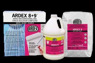 ARDEX 8+9 TM White Waterproofing and Crack Isolation ARDEX 8+9 TM Rapid Waterproofing and Crack Isolation Compound The absolute best-in-class, topside waterproofing and crack isolation membrane for