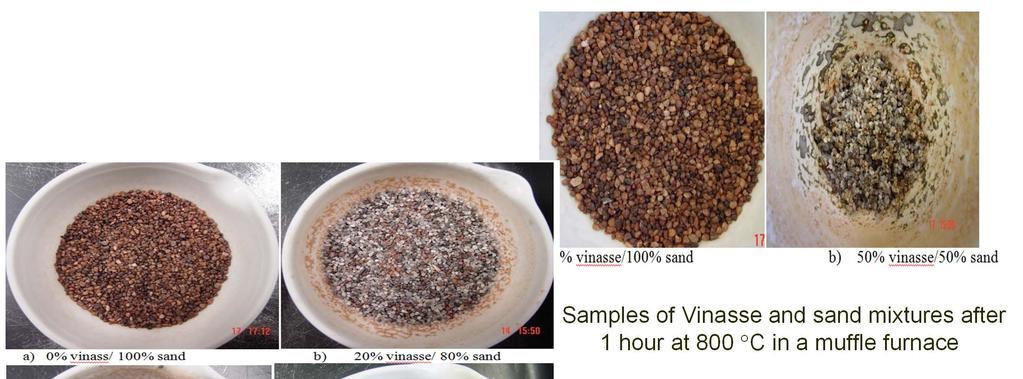 12 Muffle furnace tests: Samples of Vinasse
