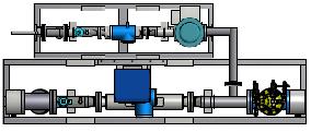 mass flow meter, 1 ANSI 150# RF Flow control valve 2 ANSI 150# RF Outlet Isolation Valve 2 ANSI 150# RF manual