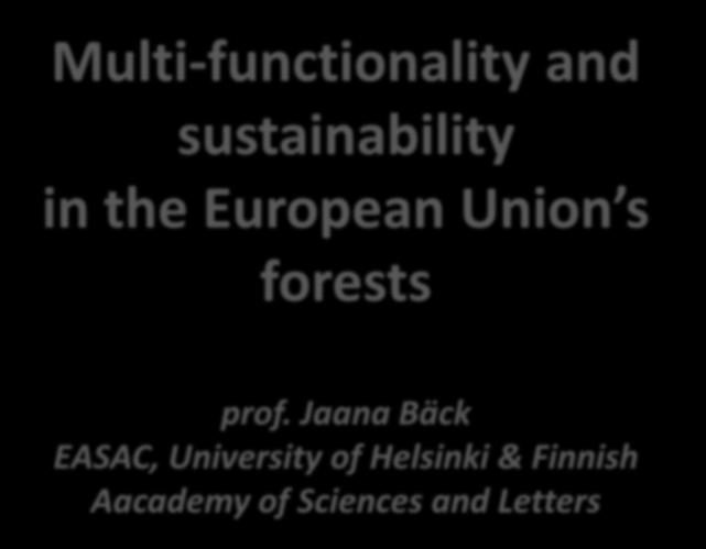 Union s forests prof.
