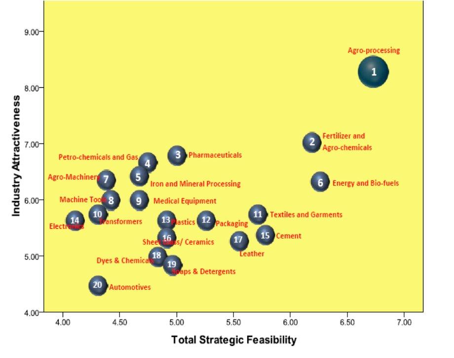 EAC STRATEGIC REGIONAL INDUSTRIES VALUE CHAINS 19 Attractiveness and Strategic Feasibility of a Targeted Industry (Using UNIDO s Assessment Framework) Six strategic Industries