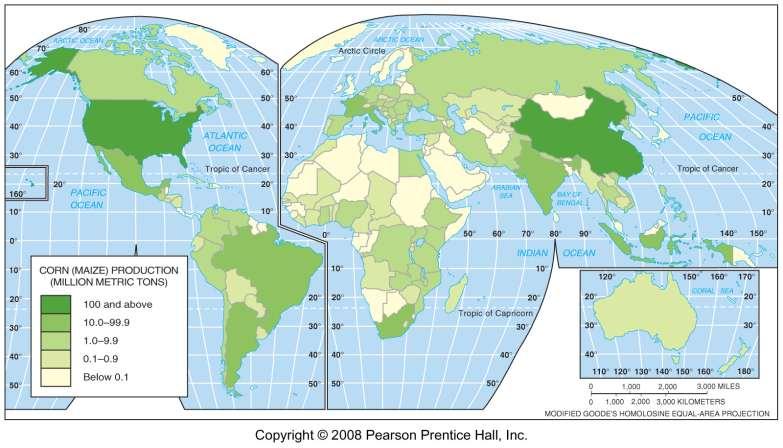 World Corn Production, 2005 Fig. 10-7: The U.S.