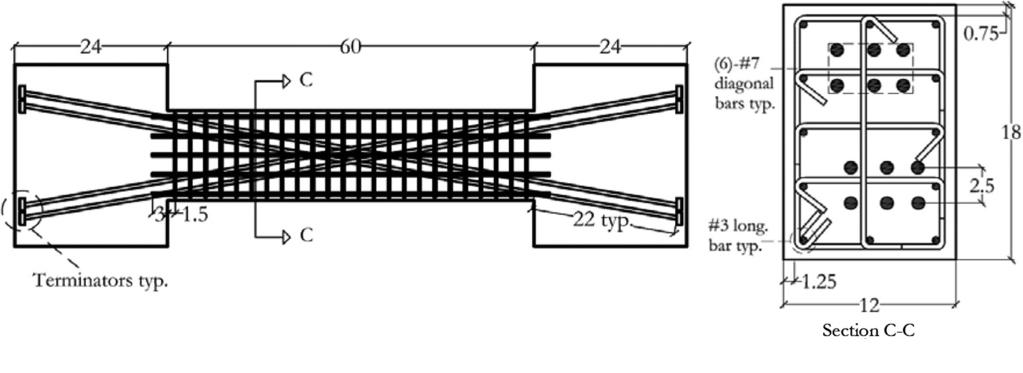CB24F-PT and CB24F-1/2-PT both contained a similar reinforced concrete (RC) slab, but also were reinforced Fig. 1 Test beam geometries (l n /h = 2.