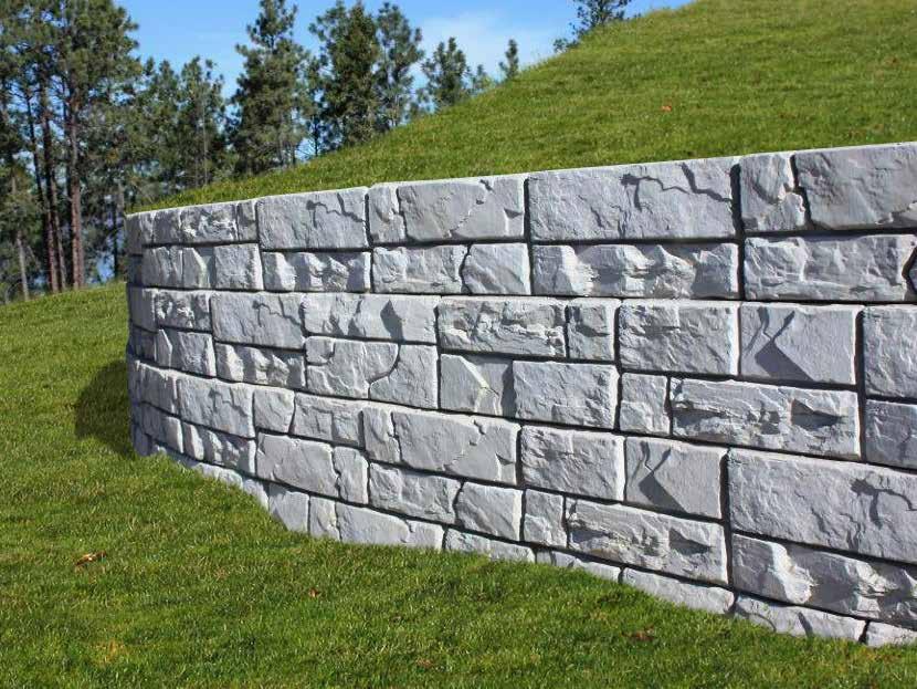 Gravity Wall Gravity Wall SOIL SEPARATING FILTER FABRIC Gravity (PMB) Precast Modular Block retaining wall systems are structures lower in height, that use the MagnumStone unit weight combined with