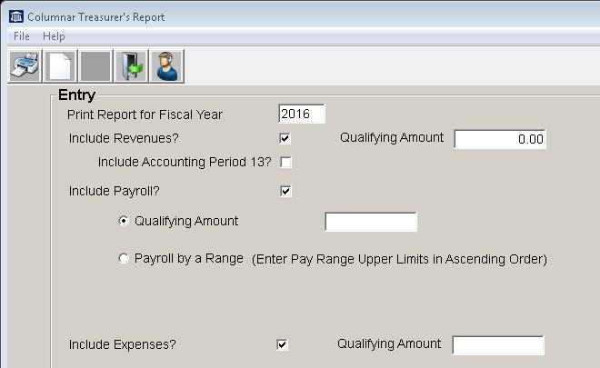 Municipal Software, Inc. MSI-Accounts Payable User s Guide Include Payroll (Y/N): Enter a (Y)es if you would like to report the payroll expenses during the fiscal year.