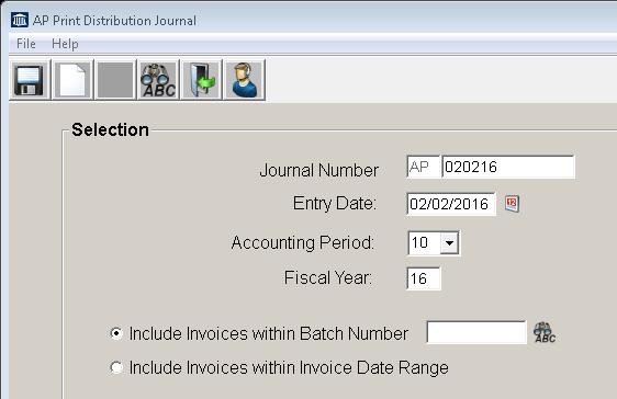 The entries that are made in Invoice Maintenance will determine what will be included in this journal.