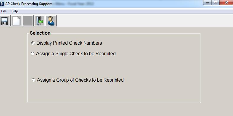 2.16 CHECK PROCESSING SUPPORT What is Check Processing Support? This option provides various processing support options such as reprinting checks and viewing check numbers.