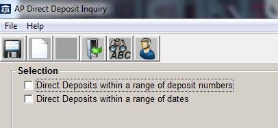 Result: 3.50 DIRECT DEPOSIT INQUIRY This program allows you to inquire into the status of accounts payable direct deposit remittances that are in the system.