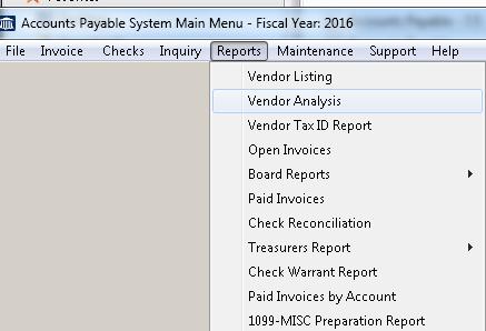 reports that are produced by the Accounts Payable System.