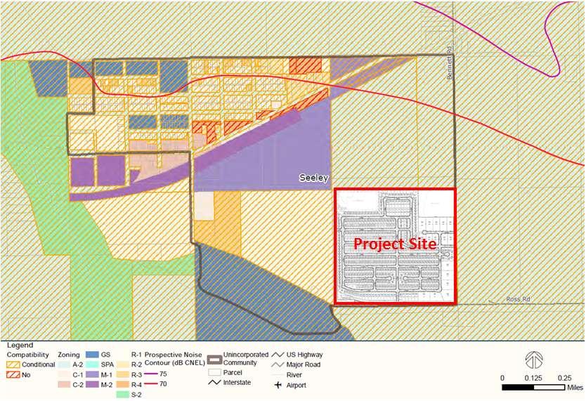 Figure 4 Proposed Project Site & NAF El Centro Prospective Noise
