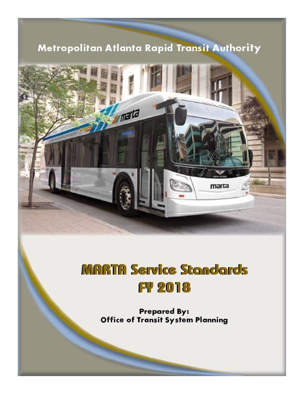 Cover Page MARTA Service Standards Fiscal Year 2018