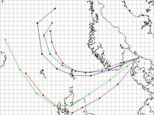 of backward trajectories arriving at SE14 SE14_Jan_2005_NoDegr