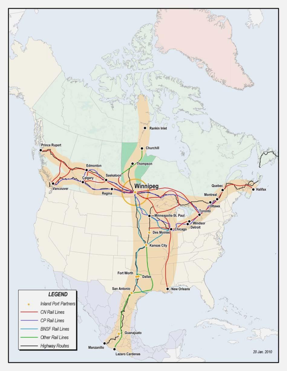 At the Hub of Key Trade Gateways 12 CentrePort Canada is connected to important global markets: Asia Pacific Gateway Trans Canada Corridor Northwest Corridor NAFTA Gateway