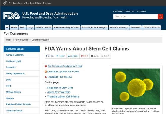 FDA Response 2011 MFMER 3153185-31 The Future of Human Cell Therapy 21 st Century Cures Act Passes House