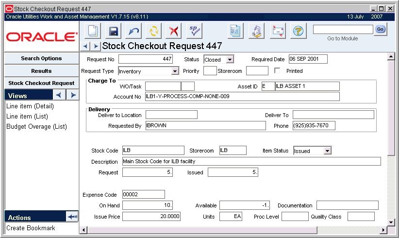 Inventory - Checkout Request The available quantities shown are based on the settings in the Available Quantity Calculations Business Rule.