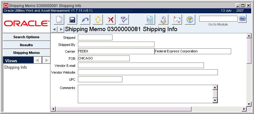Inventory - Shipping Memo Work Order Number If a Requisition Number is entered, the List of Values for the Work Order field displays all Work Orders for each of the Requisition's line items.