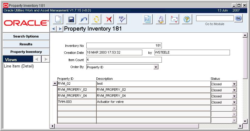 Inventory Property Inventory Views Line Item (Detail) Actions Save Search Create Bookmark Audit Log (Header) Create Inventory List Property Log There are several situations where you might want to