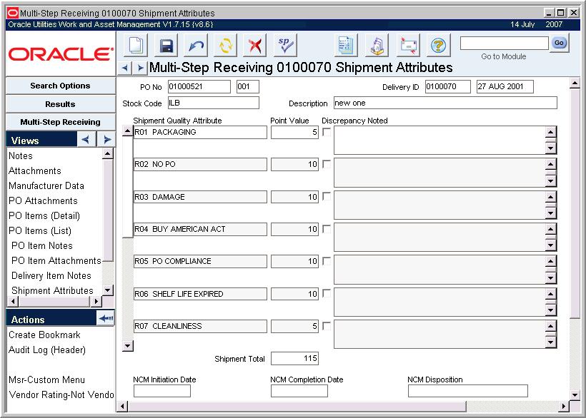 Inventory - Multi-Step Receiving Manufacturer Data Information on the Manufacturer Data view is copied from the PO, if the PO number appears on the Inspection Report, or from the Catalog.