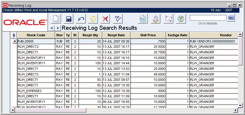 Inventory Receiving Log Views None The Receiving Log tracks all transactions that are posted from the Receiving and Multi-Step Receiving modules.