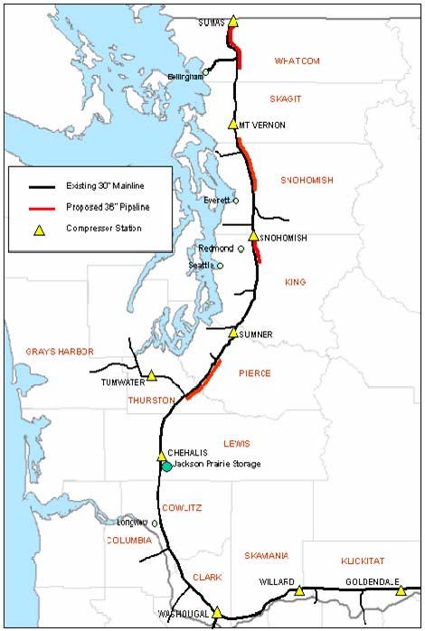 NorthWest Pipeline Infrastructure Replaced 26 line from service with looping,
