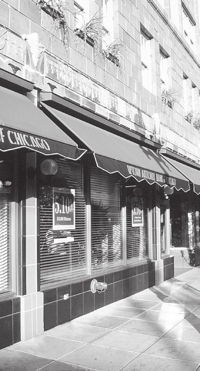 AWNINGS Awnings should be mounted in a location that respects the original design of the building, such as storefront bays, piers and columns, decorative moldings, and window and door patterns.