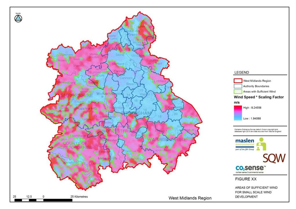 Local authority Electricity (MW Capacity) Percentage of Total (%) WORCESTERSHIRE TOTAL 393 24 WEST MIDLANDS TOTAL 1,634 100 Source: Maslen Environmental (Figures may not total due to rounding) Figure
