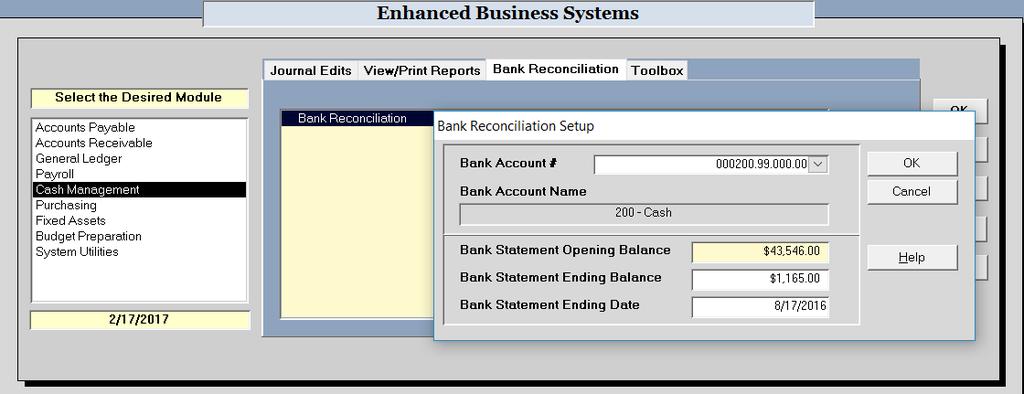 Full Featured Bank Reconciliation