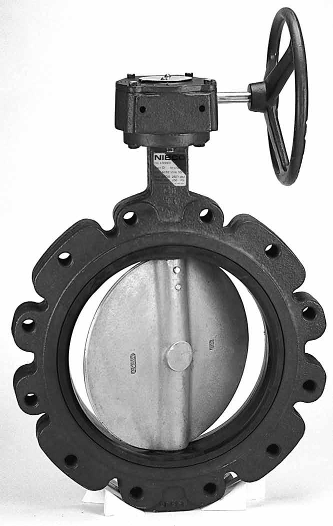 Revision 1/28/2009 Large Diameter Butterfly Valves Ductile Iron Lug body EPDM or Buna-N liner materials 14" thru 48" size range 150/200 PSI WOG Bubble tight shut off at full rated pressure