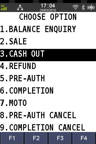 CASH-OUT ONLY The cash-out feature is available on debit (cheque and savings) accounts only for EFTPOS transactions.