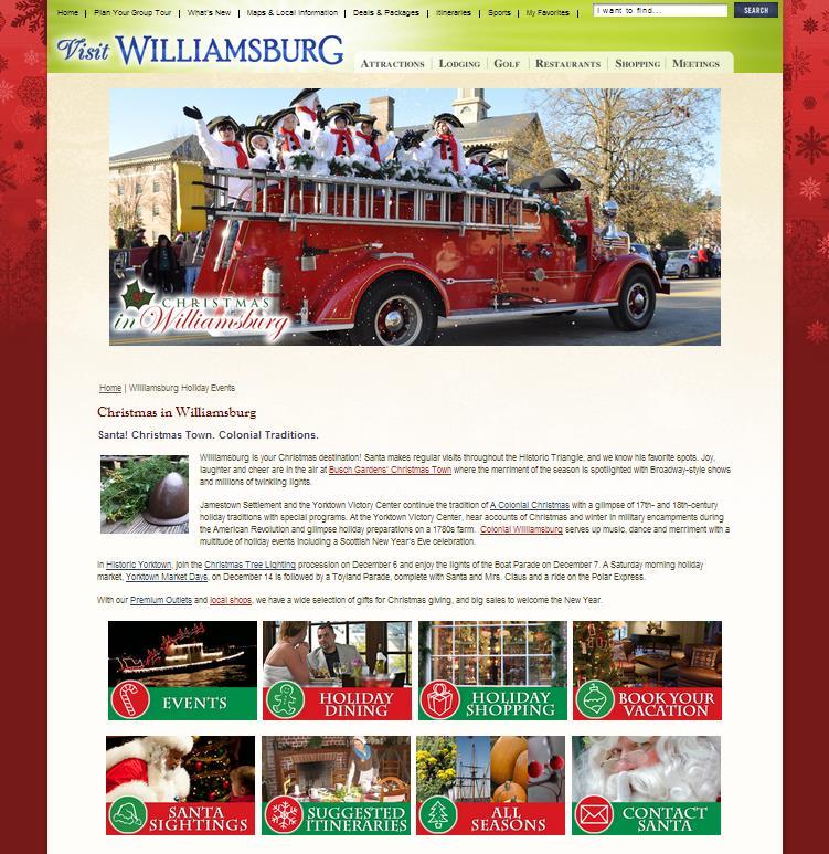 url now re-directed to the seasons section of VisitWilliamsburg.