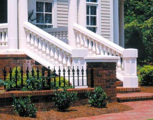 Below Right: Cambridge stair applications with 12 rounded cap newel posts.