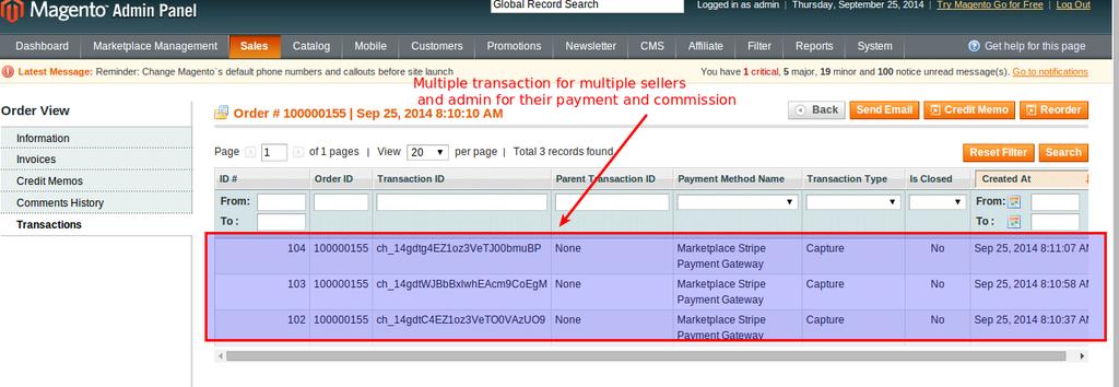Transaction Detail Page where can see