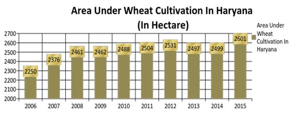 Table 2: Wheat Cultivation Area & Wheat Production Year Area Under Wheat Production (Hectare) Total Wheat Production (Tonnes) 2006 2250 9450 2007 2376 10059 2008 2461 10232 2009 2462 11360 2010 2488